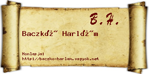Baczkó Harlám névjegykártya